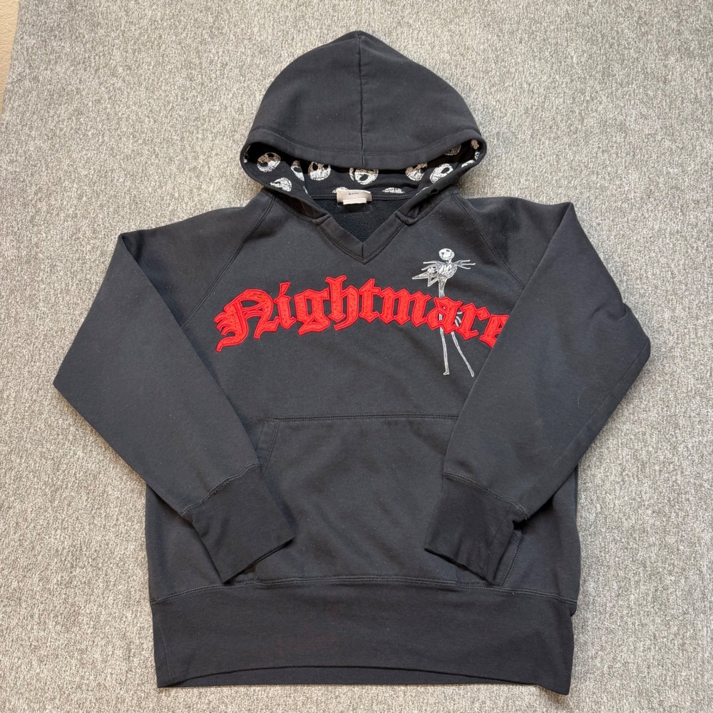 Disney Parks Nightmare Before Christmas Jack Skellington Hoodie Black Red Mens